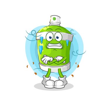 the spray paint cold illustration. character vecto