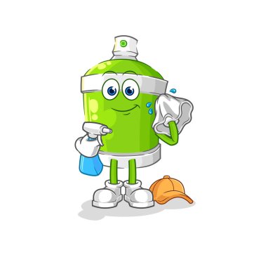 the spray paint cleaner vector. cartoon characte