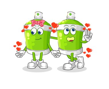 the spray paint dating cartoon. character mascot vecto