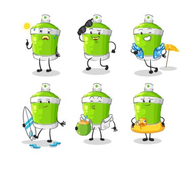 the spray paint holiday character. cartoon mascot vecto