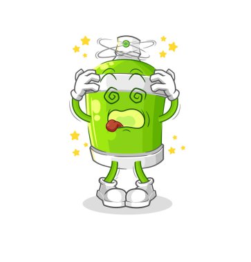 the spray paint dizzy head mascot. cartoon vecto