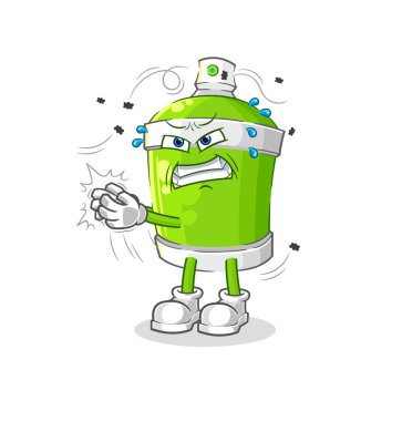 the spray paint swat fly character. cartoon mascot vecto