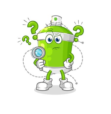 the spray paint searching illustration. character vecto
