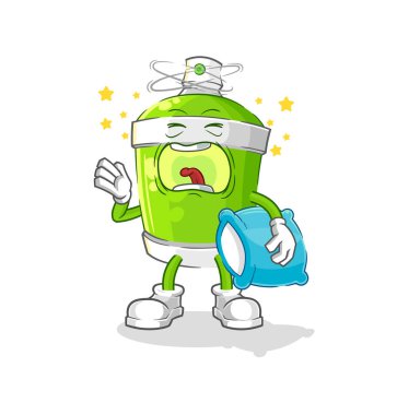 the spray paint yawn character. cartoon mascot vecto