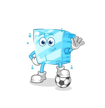 the glass playing soccer illustration. character vecto