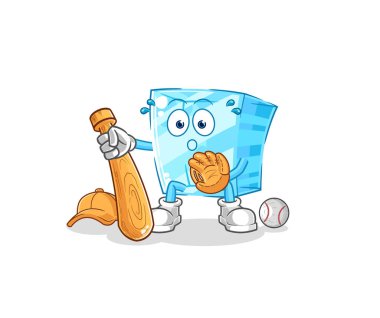 the glass baseball Catcher cartoon. cartoon mascot vecto