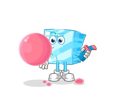 the glass chewing gum vector. cartoon characte
