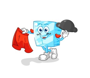 the glass matador with red cloth illustration. character vecto