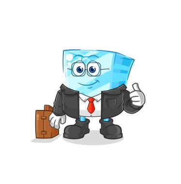 the glass office worker mascot. cartoon vecto