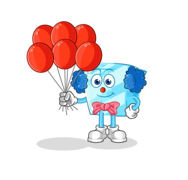 the glass clown with balloons vector. cartoon characte