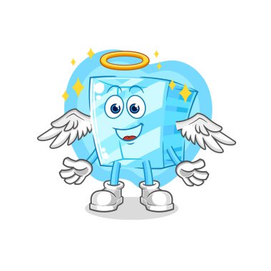 the glass angel with wings vector. cartoon characte