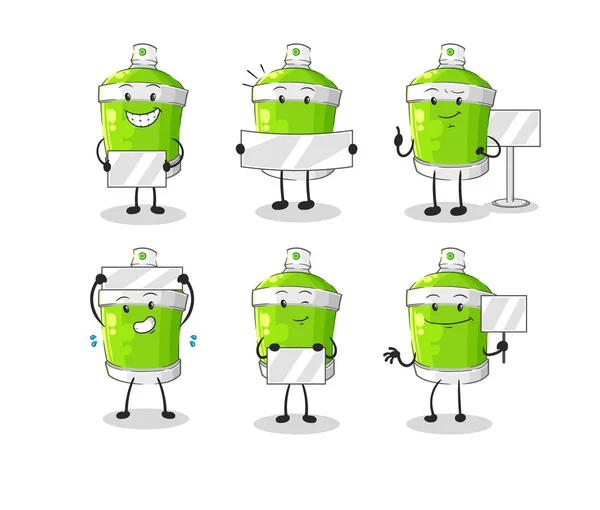 Spray Paint Holding Board Group Character Mascot Vecto — Stock Vector