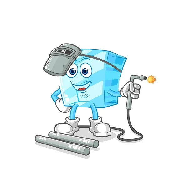 Glass Welder Mascot Cartoon Vecto — Stockvector