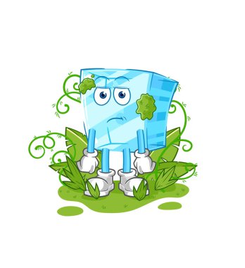 the glass waiting too long mascot. cartoon vecto