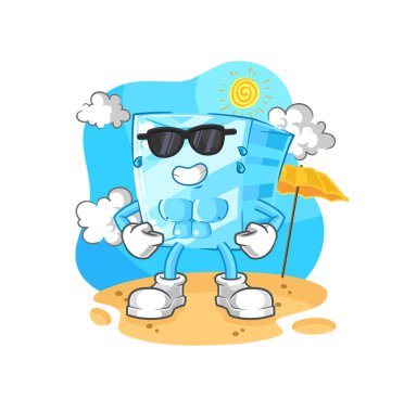 the glass sunbathing in summer. character vecto