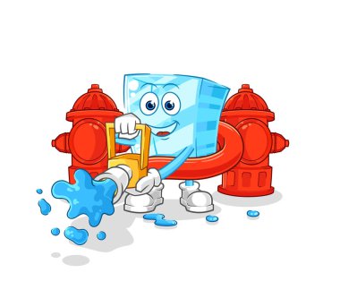 the glass firefighter vector. cartoon characte