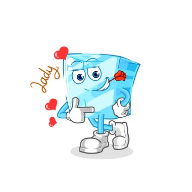 the glass flirting illustration. character vecto