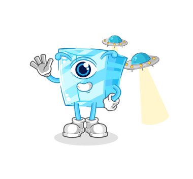 the glass alien cartoon mascot vecto