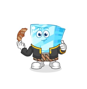 the glass Javanese character. cartoon mascot vecto