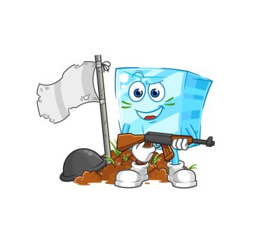 the glass army character. cartoon mascot vecto