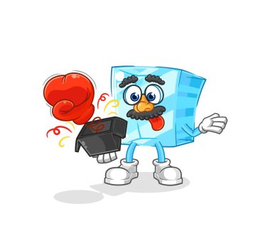 the glass prank glove in the box. cartoon masco