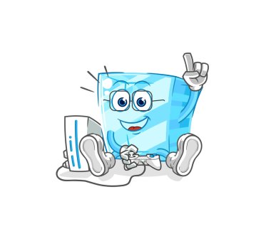 the glass playing video games. cartoon characte