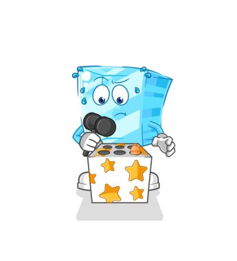 the glass play whack a mole mascot. cartoon vecto