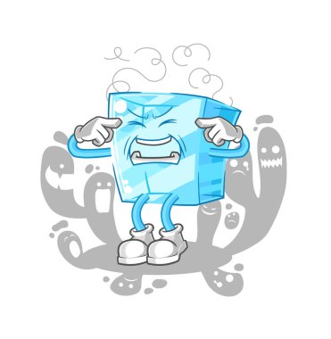 the depressed glass character. cartoon vecto