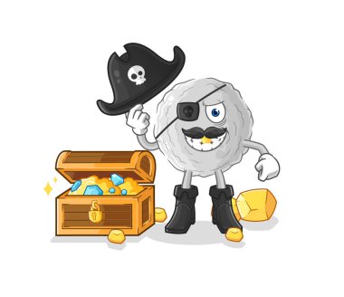 the rock pirate with treasure mascot. cartoon vecto