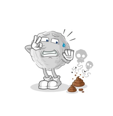 the rock with stinky waste illustration. character vecto