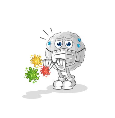 the rock refuse viruses cartoon. cartoon mascot vecto