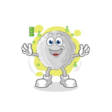 the rock full battery character. cartoon mascot vecto