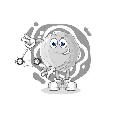 the rock hypnotizing cartoon. cartoon mascot vecto