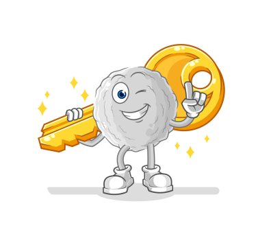 the rock carry the key mascot. cartoon vecto