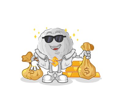 the rock rich character. cartoon mascot vecto