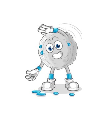the rock stretching character. cartoon mascot vecto