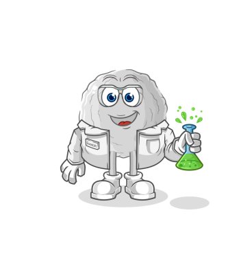 the rock scientist character. cartoon mascot vecto