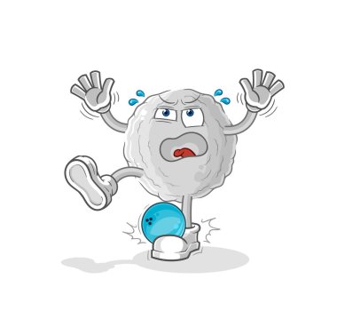 the rock hiten by bowling cartoon. cartoon mascot vecto