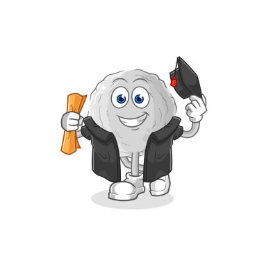 the rock graduation vector. cartoon characte