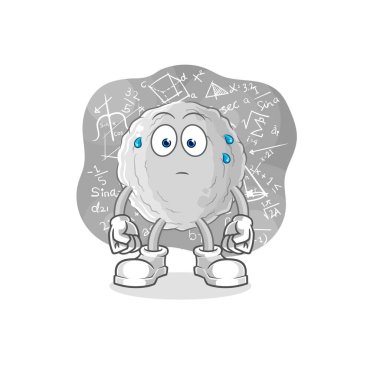 the rock thinking hard vector. cartoon characte