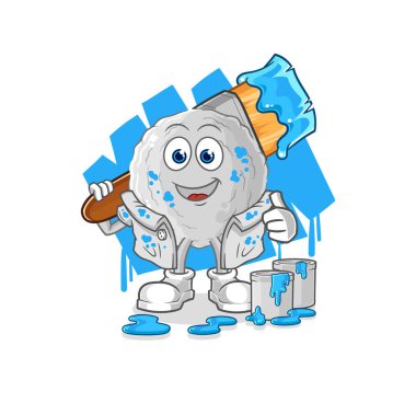 the rock painter illustration. character vecto