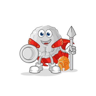 the rock spartan character. cartoon mascot vecto