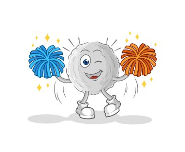 the rock cheerleader cartoon. cartoon mascot vecto