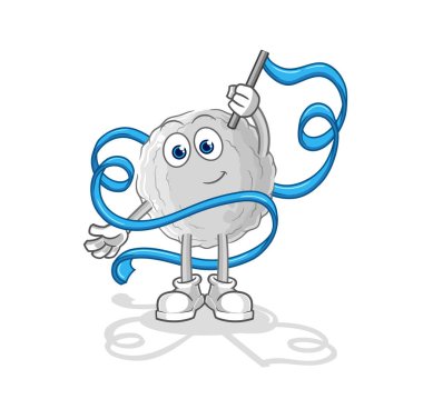 the rock Rhythmic Gymnastics mascot. cartoon vecto