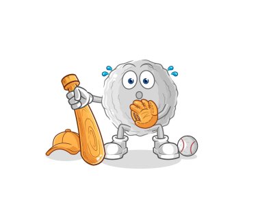 the rock baseball Catcher cartoon. cartoon mascot vecto