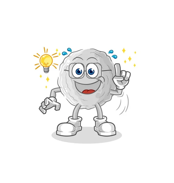 Rock Got Idea Cartoon Mascot Vecto — Stock vektor