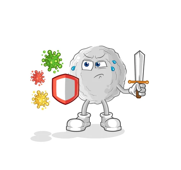 Rock Viruses Cartoon Cartoon Mascot Vecto — Stock Vector