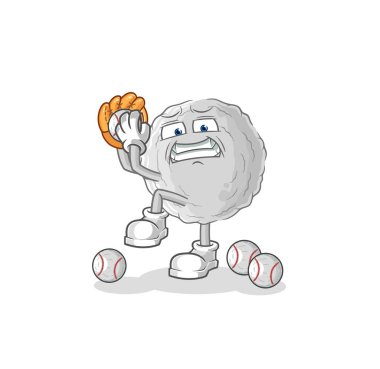 the rock baseball pitcher cartoon. cartoon mascot vecto