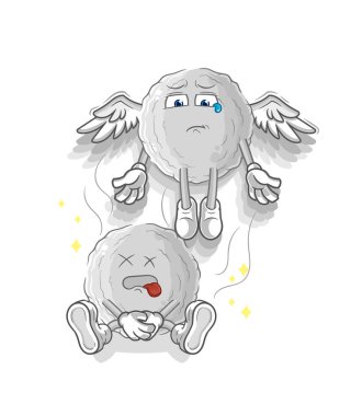 the rock spirit leaves the body mascot. cartoon vecto