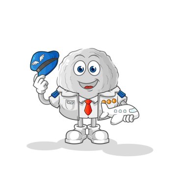 the rock pilot mascot. cartoon vecto